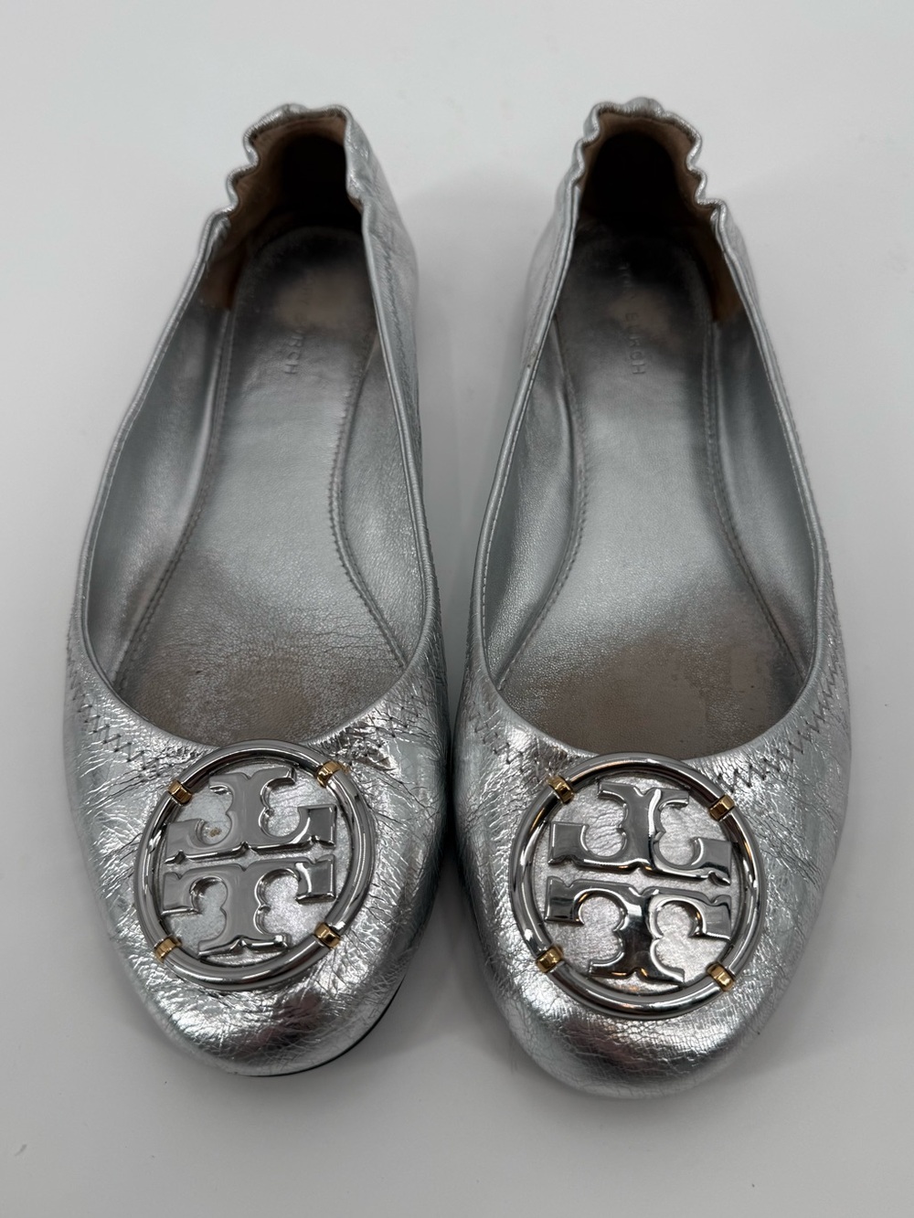 Tory Burch Minnie Travel Metallic Ballet Flats 6.5